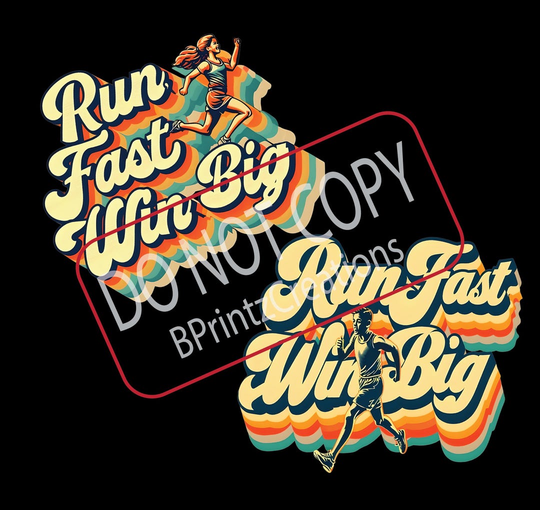 Retro Runner Design: Run Fast Win Big (digital Download) - Etsy