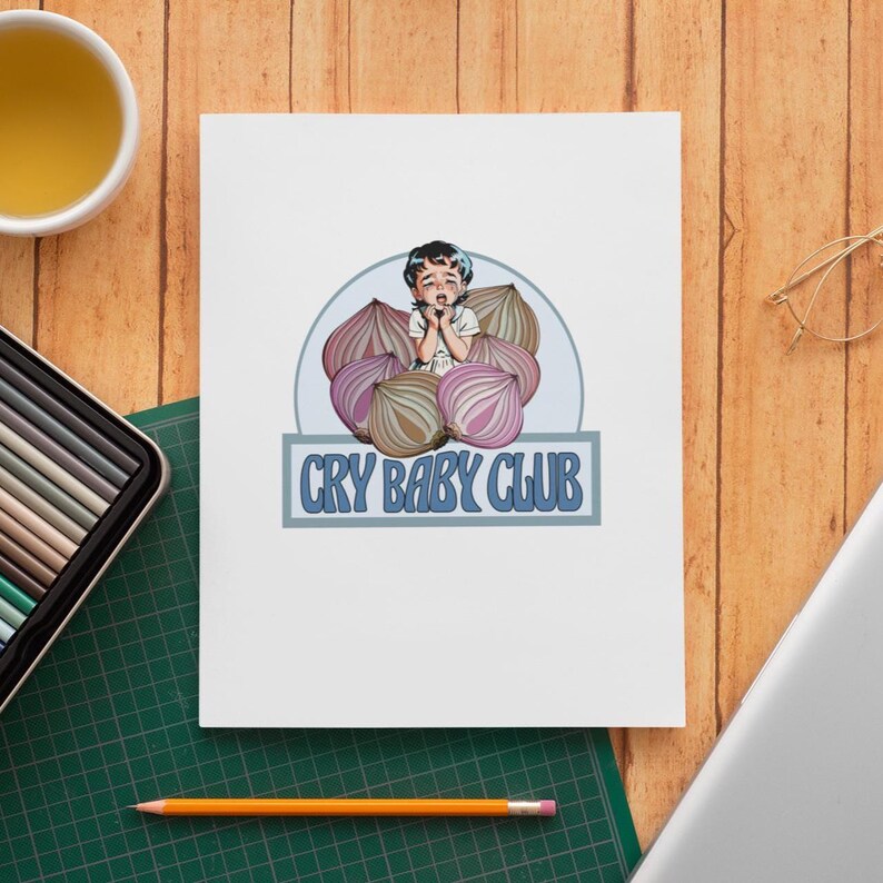 Cry Baby Club Sticker Mental Health Sticker Empath Gift I Cry A Lot ...