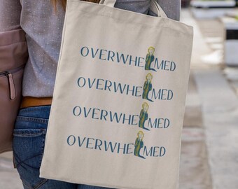 Overwhelmed Cotton Canvas Tote Bag Edvard Munch Tote The Scream Bag Book Store Tote Art Museum Tote Overwhelmed Shopping Bag Artist Gift