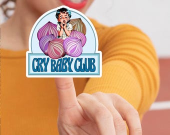 Klistermärke för Cry Baby Club, klistermärke för mental hälsa, empatigåva, jag gråter mycket, klistermärke, Cry Baby-klistermärke, känsligt klistermärke, vattenflaska, telefonklistermärke