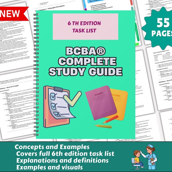Bcba Exam Study Guides - Etsy