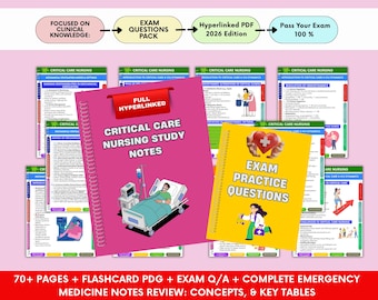 Critical Care Nursing Study Guide, ICU Essentials 2026 updated Exam Q/A Hyperlinked