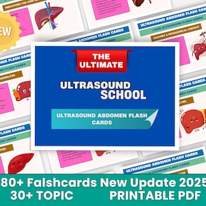 Ultrasound Abdomen Flash Cards | Sonography Student Study Materials | Ultrasound Student Gift UPDATED 2025