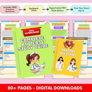 Hyperlinked ATI TEAS 7 Guide 2026, Nursing Exam Prep Question Answers Ati Cheat Sheet