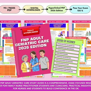 Hyperlinked Adult Geriatric Nurse Practitioner Clinical Guide, NP Study Guide, Q/A Updated 2026, FNP Exam