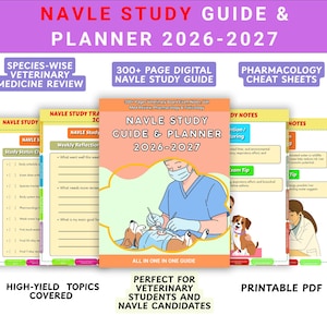 NAVLE Study Guide Planner 2026-2027, Veterinary Board Exam Notes (Digital Download)
