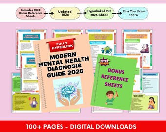 Mental Health Diagnosis Notes , Bonus Work Reference Sheet| DSM-5 TR Study Guide