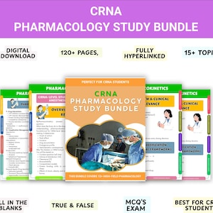 CRNA-onderzoeksbundel farmacologie | Uitgebreide gids voor 12 onderwerpen (digitale download)