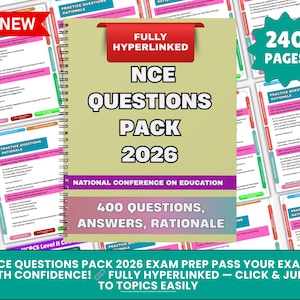NCE 2026 Exam Prep – 480 Hyperlinked Questions with Answers (Study Guide)