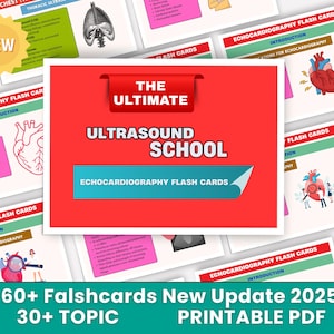 Lehrbuch für die Herzechokardiographie BLITZKARTEN| Umfassende Ultraschall-Echo Hinweise für die Herzsonographie Exams | Herzfunktions-Untersuchung