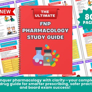FNP Pharmacology Review Study Guide 2024 for Family Nurse Practitioner Nursing Study Guide Pharmacology Guide