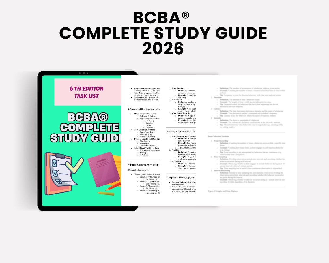 BCBA 6th Edition Task List – Complete Study Guide (unofficial, PDF ...