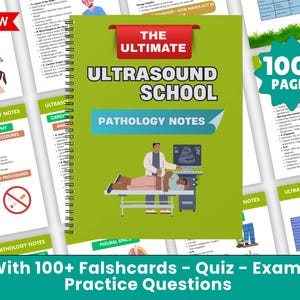 Ultrasound Pathology School Bundle 2025, Pathology Ultrasound Study Guides Comprehensive Ultrasound School Material for Exam, Sonography