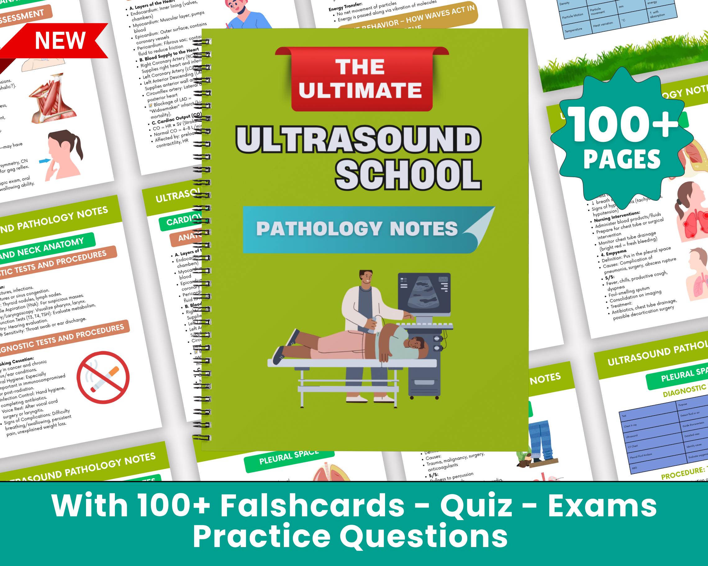 Ultrasound Pathology School Notes Bundle: Sonography Study Guides