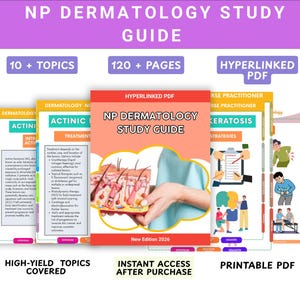 Dermatology Family Nurse Practitioner Study Guide | FNP Exam Prep Notes | Acne, Rosacea, Eczema & Dermatitis Review | NP Certification PDF