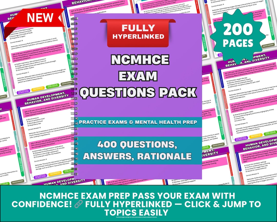 NCMHCE Exam Prep 2026 | 400 Q&A Study Guide (instant Download) - Etsy