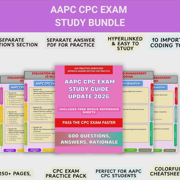 AAPC CPC試験学習ガイド2026｜練習問題600問（PDF）クイックリファレンスシート