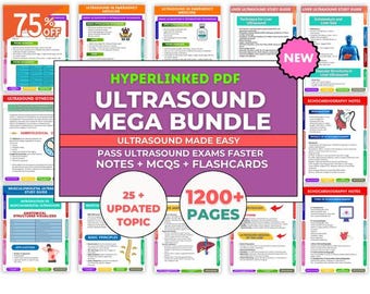 Ultrasound Physics SPI Exam Prep Bundle | Hyperlinked Notes, Flashcards, MCQs (PDF Download)