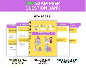 FNP Exam Prep Question Bank – 13 Topics | ANCC & AANP Practice Questions with Rationales |