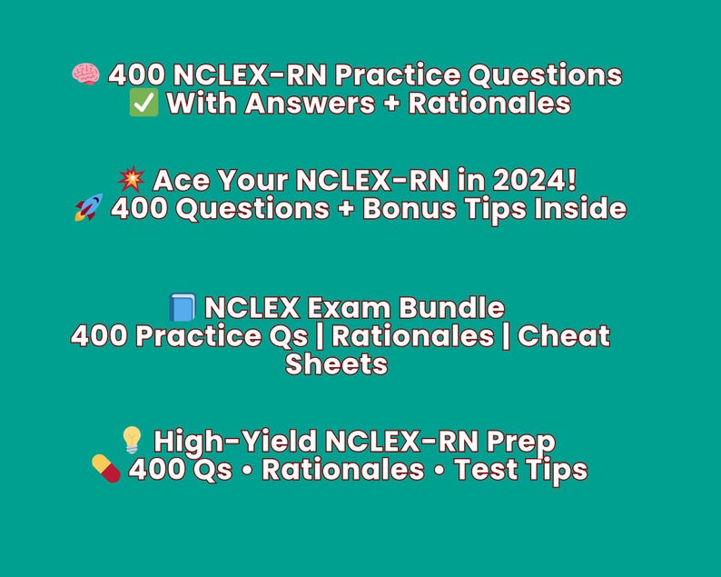 NCLEX-RN 2026 Study Guide: 400 Practice Questions & Exam Tips PDF ...