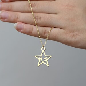 Gold Star Necklace – Sterling Silver Celestial Pendant, Gift for Her