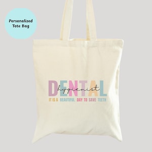 Custom Dental Tote Bag Dental Hygienist Tote Bag Dental Assistant Bag Custom Dental Graduation Gift Unique Dental Hygiene Gifts Rdh Gift