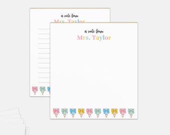Personalized Teacher Notepad Personalized Notepad for Teachers Custom Teacher Notepad Personalized Teacher Gifts Teacher Appreciation Gifts