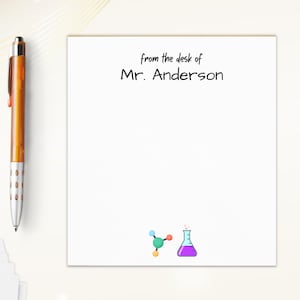 Personalized Teacher Notepad Teacher Notepad Science Theme Custom Teacher Notepad Personalized Teacher Gifts Teacher Appreciation Gifts