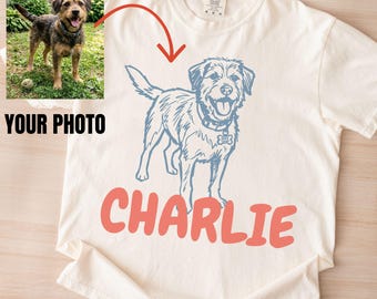 Custom Dog Shirt Comfort Colors Tee Personalized Pet Photo Customized Picture Name Dog T Shirt Dog Lover Gift Personalized Dog T-Shirt