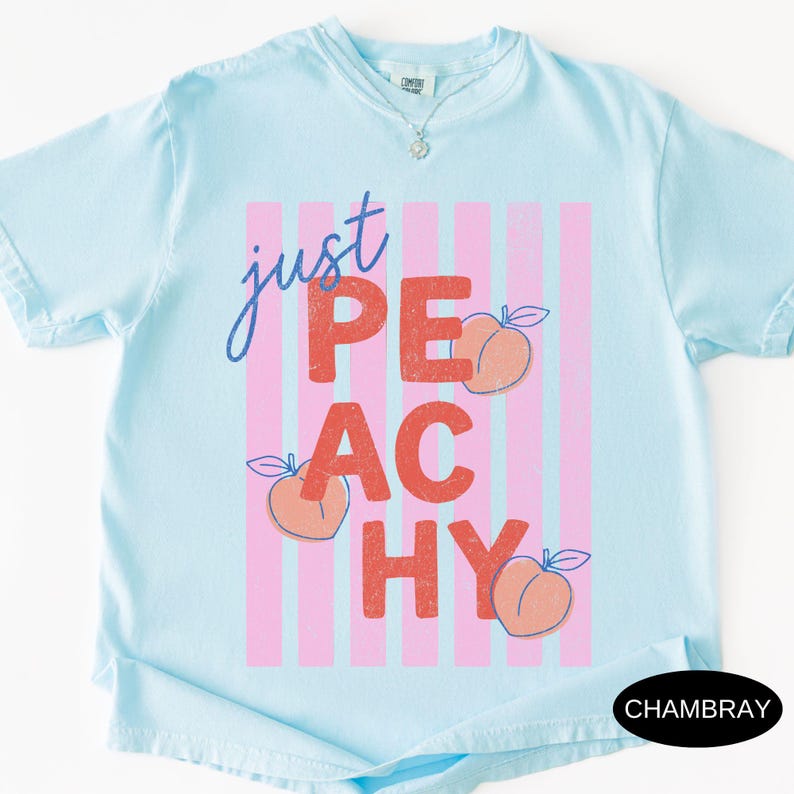 Just Peachy Shirt Comfort Colors Tee Summer Fruit Tshirt Food Pun T Shirt Retro Graphic Tee Peach Graphic Tee Summer T-Shirt 画像 2
