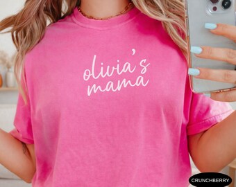 Custom Mom Shirt Comfort Colors TShirt Personalized Mom Name Shirt Minimalist Mama Tee Custom Kids Name Gift First Mothers Day Gift for Mom