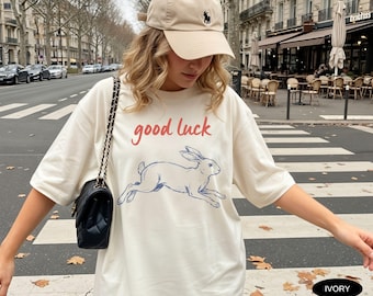 Camiseta de la buena suerte Comfort Colors Camiseta del conejo de la suerte Camiseta estilo western retro Camiseta con juego de palabras de animales