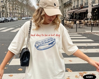 Camiseta de perrito caliente Comfort Colors Camiseta Bad Day to Be a Hotdog Divertida camiseta retro de perrito caliente para mujer Camiseta del 4 de julio Camiseta del Día de los Caídos Camiseta del Día del Trabajo