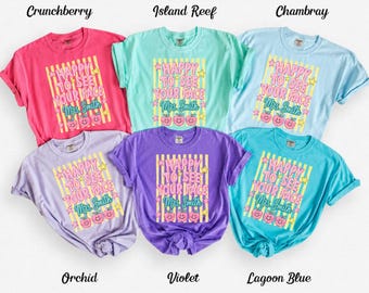 Custom Teacher Shirt Comfort Colors TShirt Happy to See Your Face Elementary Team Shirt Back to School Tee Kindergarten First Grade Teach