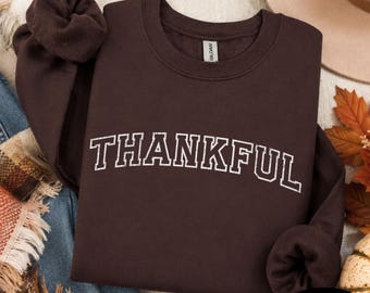 Thankful Sweatshirt Fall Thanksgiving Crewneck