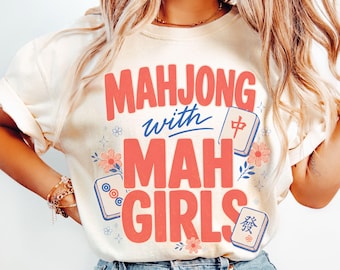 Mahjong Shirt Comfort Colors Tshirt Mahjong with Mah Girls Mah jong Tee Gift for MahJong Players Game Night Mahj T-Shirt Mahjong Lover