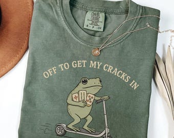 Mahjong Shirt Comfort Colors Tshirt Off to Frog Scooter Mahjong Tee Gift for MahJong Players Game Night Mahj T-Shirt Mahjong Lover