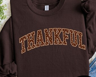Thankful Sweatshirt Fall Thanksgiving Crewneck
