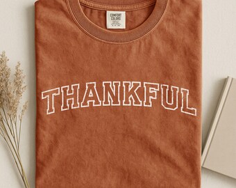 Thankful Shirt Comfort Colors® Tee Thanksgiving Tshirt Cute Fall T-Shirt Religious Gift Idea Retro Fall Season Autumn Tees