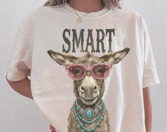Smart Ass Donkey Shirt Comfort Colors Tee Women Sarcastic T-Shirt  Sassy Donkey Graphic Tee Viral Meme T Shirt