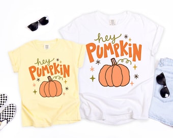 Fall Hey Pumpkin Shirt Comfort Colors Tee Adult and Youth Size Fall Vibes T-Shirt