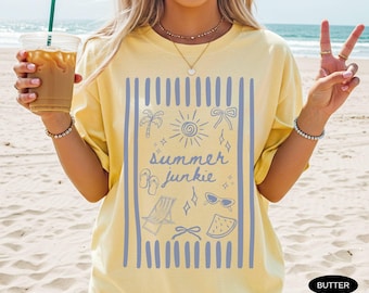 Camiseta Comfort Colors Beach Vacation Camiseta Summer Junkie Camiseta Summer Vibes Camiseta Tropical Palm