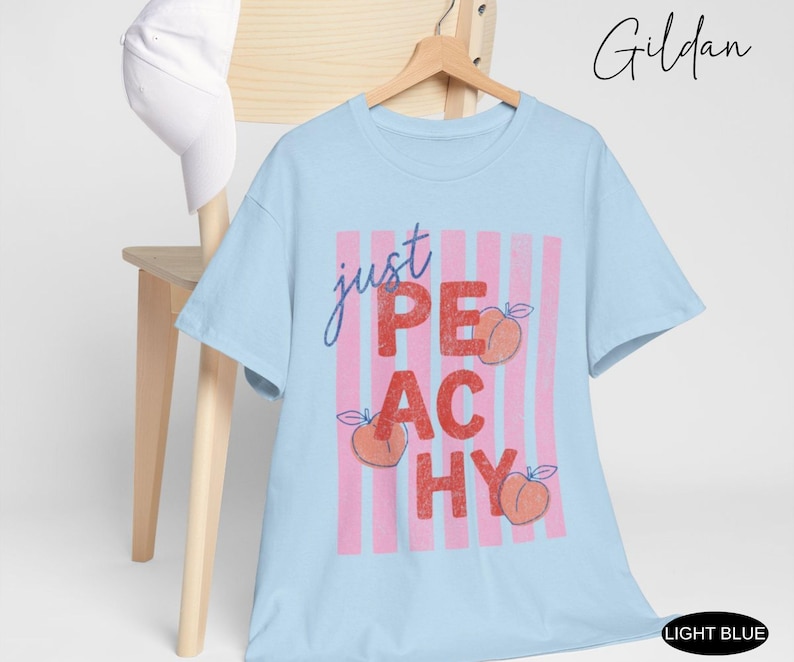 Just Peachy Shirt Comfort Colors Tee Summer Fruit Tshirt Food Pun T Shirt Retro Graphic Tee Peach Graphic Tee Summer T-Shirt 画像 14