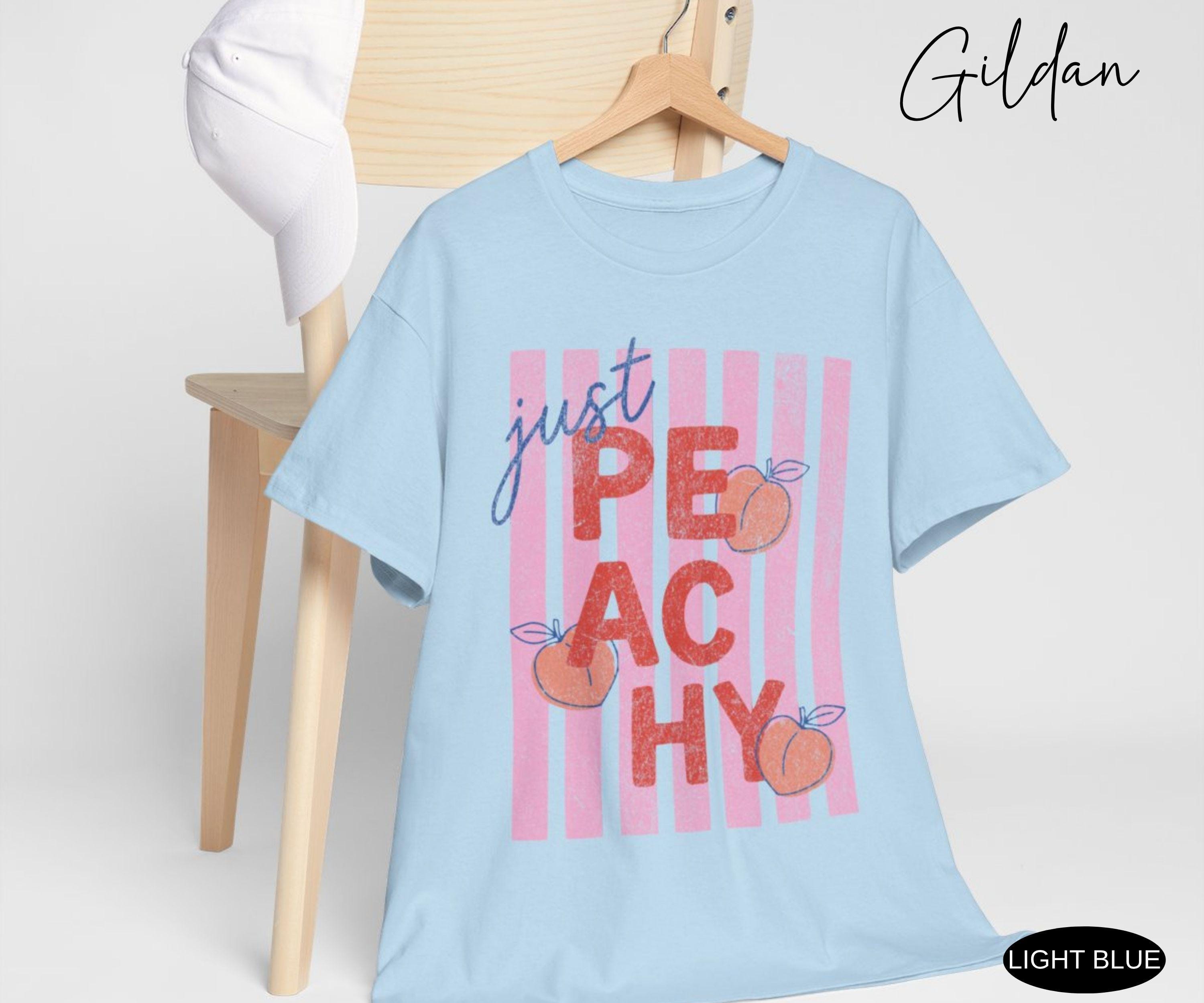 Just Peachy Shirt Comfort Colors Tee Summer Fruit Tshirt Food Pun T Shirt Retro Graphic Tee Peach Graphic Tee Summer T-Shirt