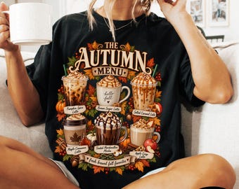 Fall Coffee Shirt Comfort Colors Tee Coffee Lover Gift  Pumpkin Spice Fall Outfit Cozy Autumn Apparel