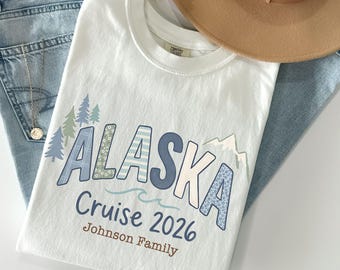 Custom Alaska Cruise 2026 Shirt Comfort Colors TShirt Personalized Cruise Trip Shirt Alaska Vacation Shirt Custom Alaska Cruise Tee