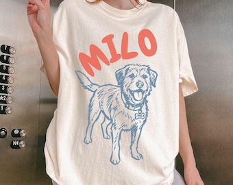 Custom Dog Shirt Comfort Colors Tee Personalized Pet Photo Customized Picture Name Dog T Shirt Dog Lover Gift Personalized Dog T-Shirt