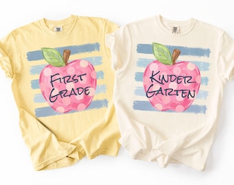Camiseta para profesora, colores cómodos personalizados, camiseta para el primer día de clases