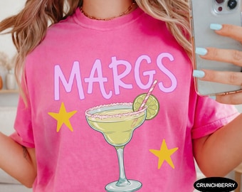Camiseta Margs Comfort Colors Camiseta Margaritas Camiseta Neon Summer Camiseta Beach Tee Vacation Preppy Trendy Oversized Graphic Tshirt
