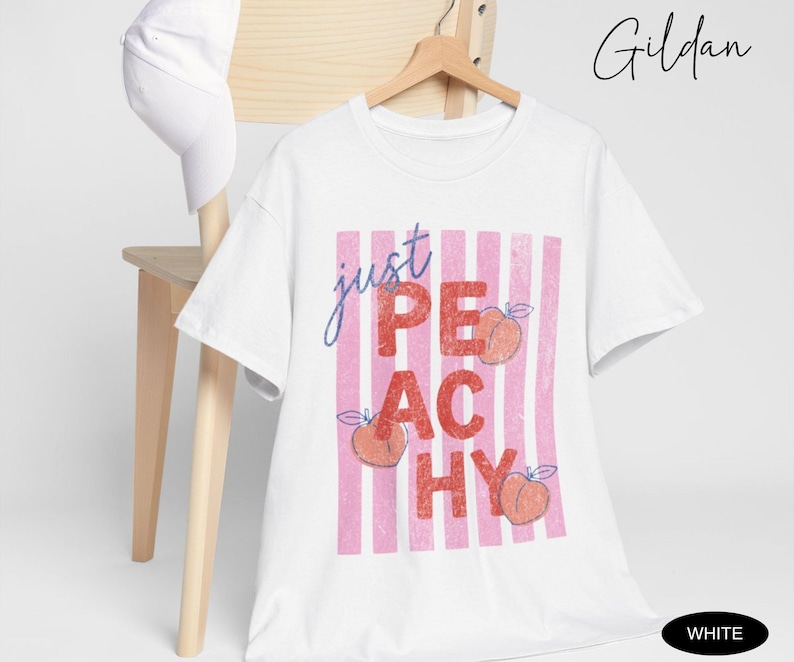 Just Peachy Shirt Comfort Colors Tee Summer Fruit Tshirt Food Pun T Shirt Retro Graphic Tee Peach Graphic Tee Summer T-Shirt 画像 12